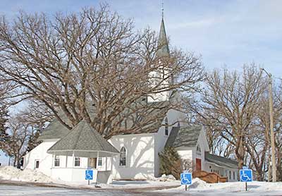 Mild winter picture of the church